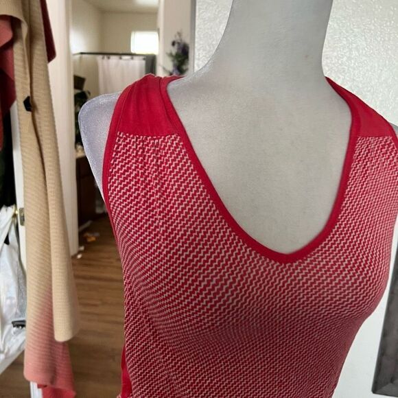 Deletta red white squiggle print dress xs - Picture 3 of 4